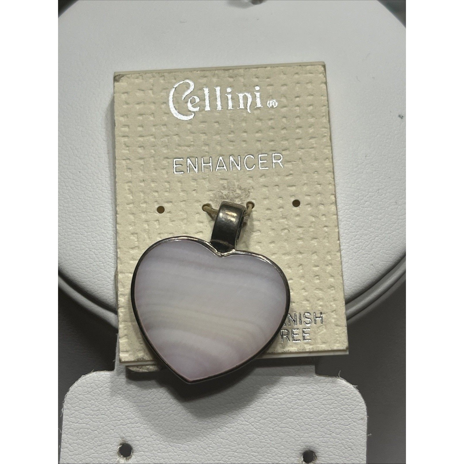 Cellini Sterling Silver Heart Genuine Stone Pendant New On Card 925